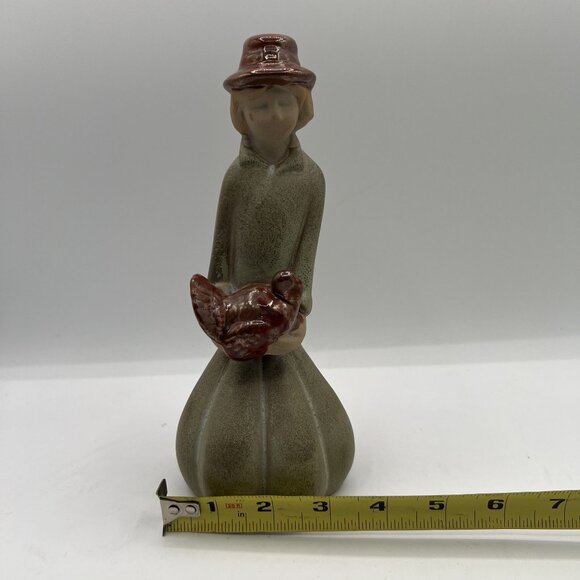 Vintage 70s Handcrafted Pottery Pilgrim Figurine Turkey Thanksgiving Centerpiece - Picture 5 of 9